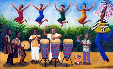  Fiesta Pintura al %c3%b3leo - fiesta de música de África